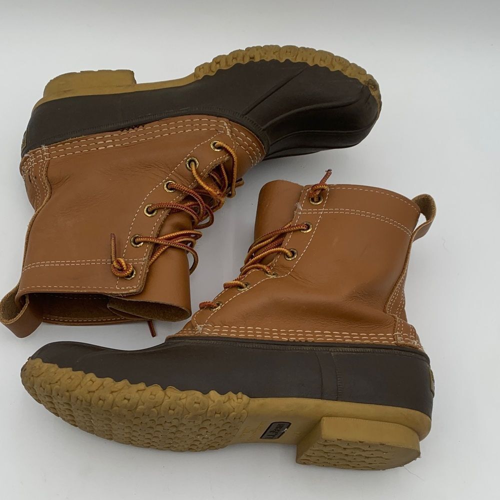 LL Bean Made in Maine Brown and tan Duck Boots men’s size 8.5 or Womans 9.5 - Picture 10 of 14